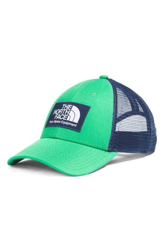 Shop The North Face Mudder Trucker Hat In Optic Emerald/ Summit Navy