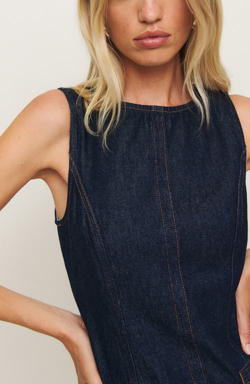 Shop Reformation Citron Denim Minidress In Marion