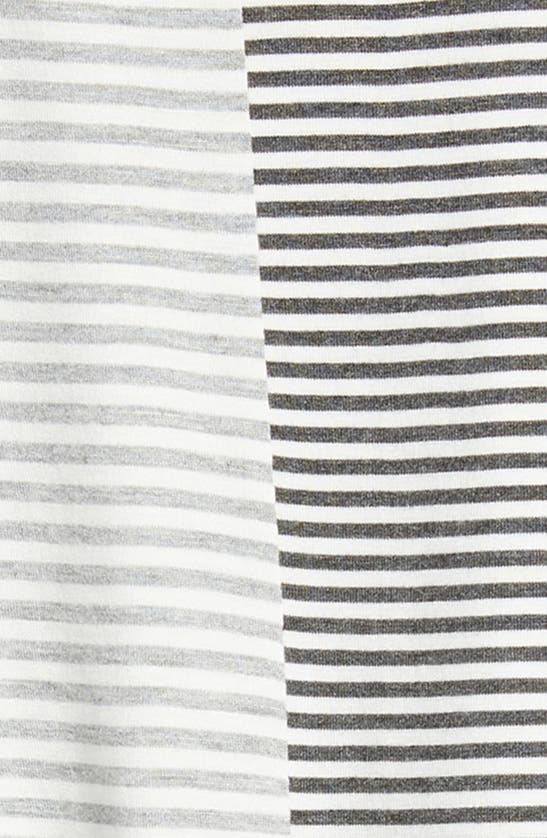 Shop Good Luck Girl Kids' Colorblock Stripe T-shirt In Charcoal/ H Grey