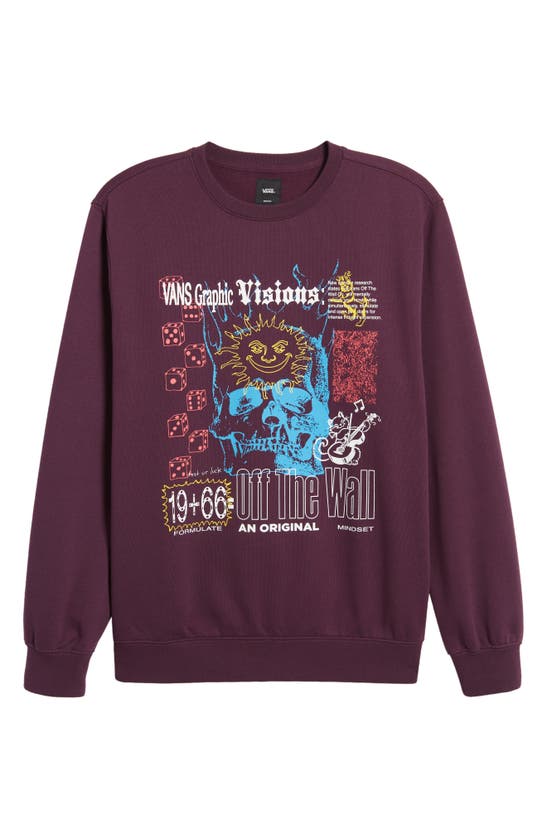 Vans Visions Graphic Sweatshirt In Blackberry Wine