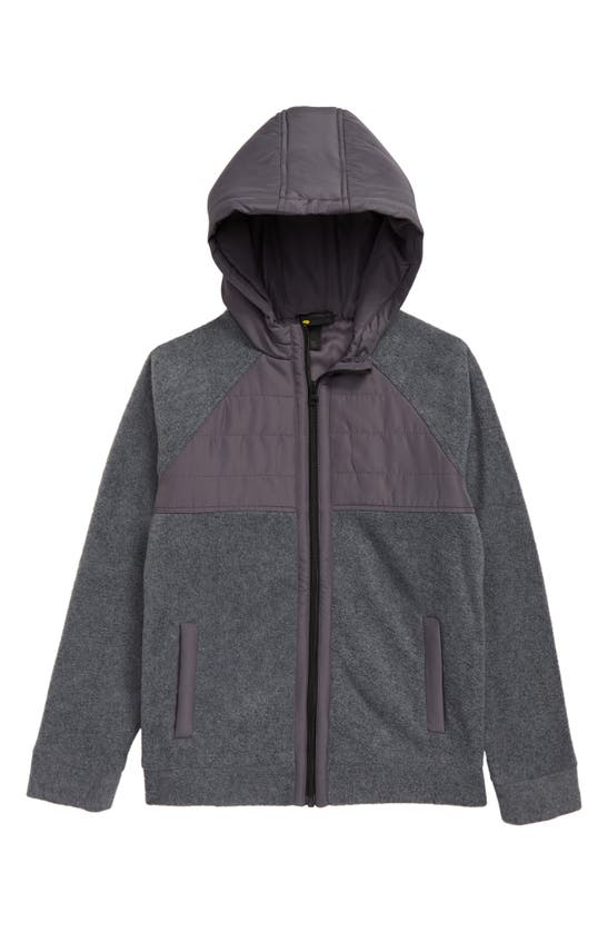 Zella Kids' Hybrid Puffer Jacket In Grey Dark Charcoal