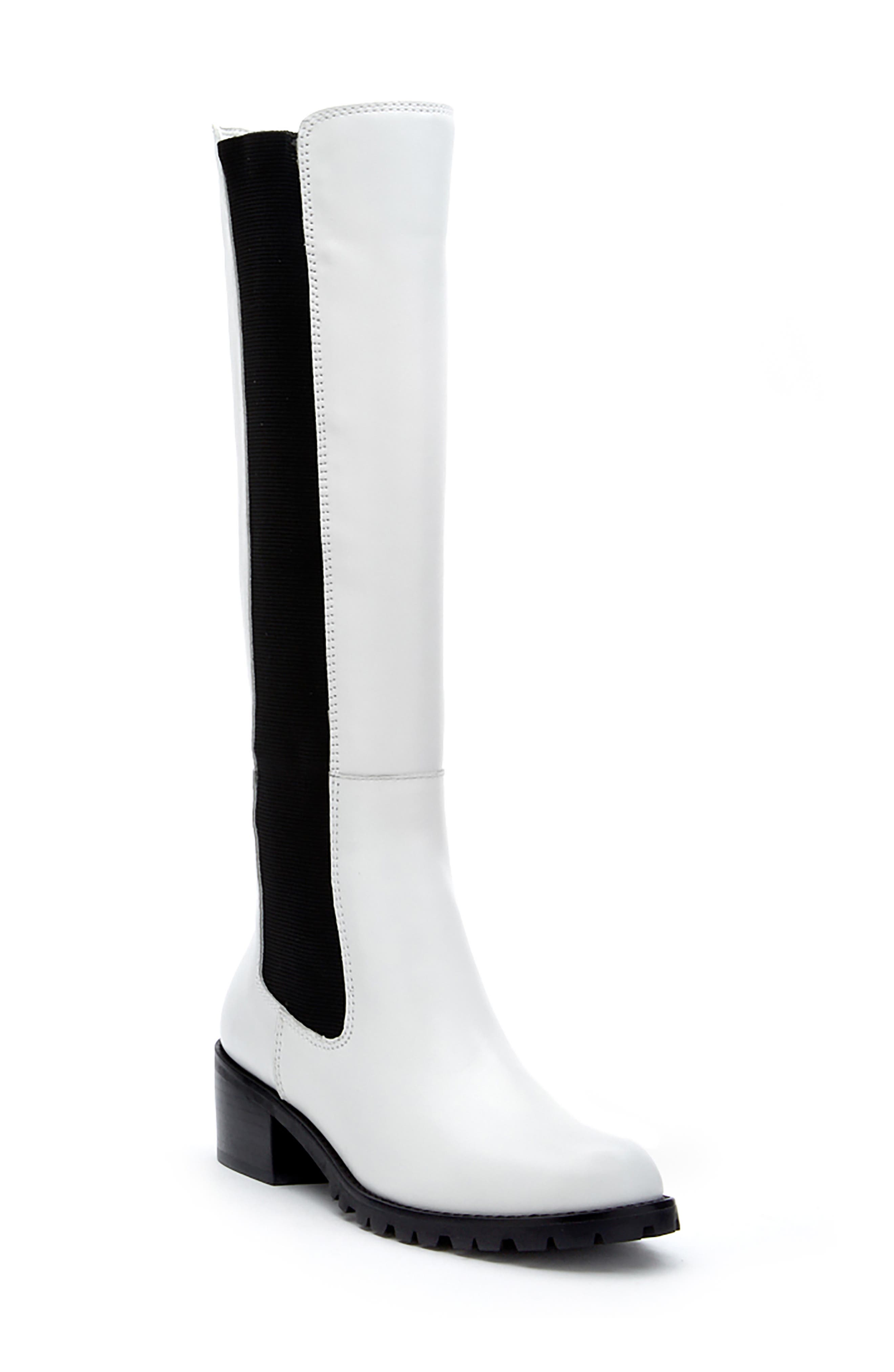 womens knee high white boots