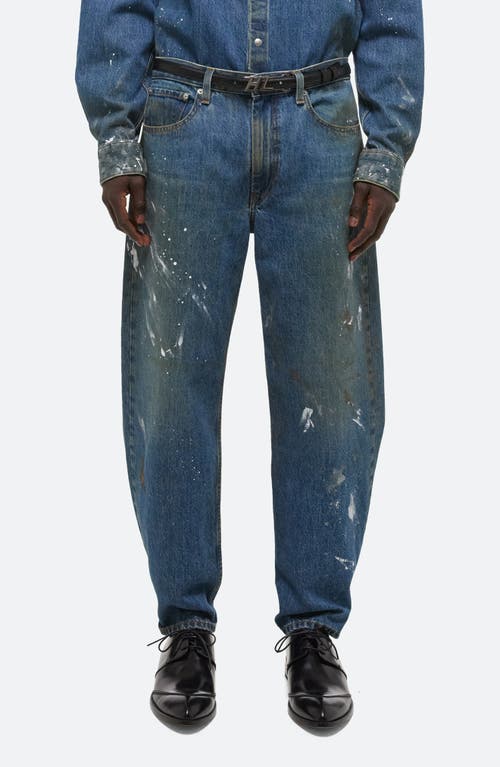 Shop Helmut Lang Painted Denim Wide Leg Jeans In Mid Indigo Painter