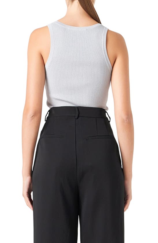 Endless Rose Ribbed Sweater Tank Top In Heather Grey