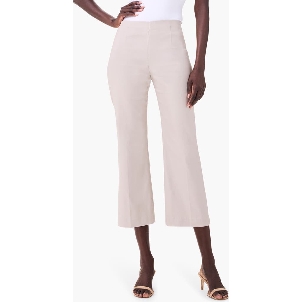 Shop Nic + Zoe Nic+zoe Wonderstretch Wide Leg Pull-on Crop Pants In Cobblestone