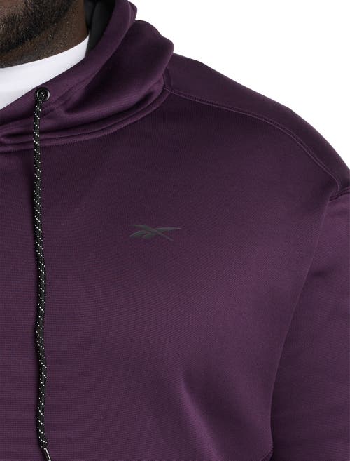 Shop Reebok Performance Fleece Pullover Hoodie In Midnight Plum Sld