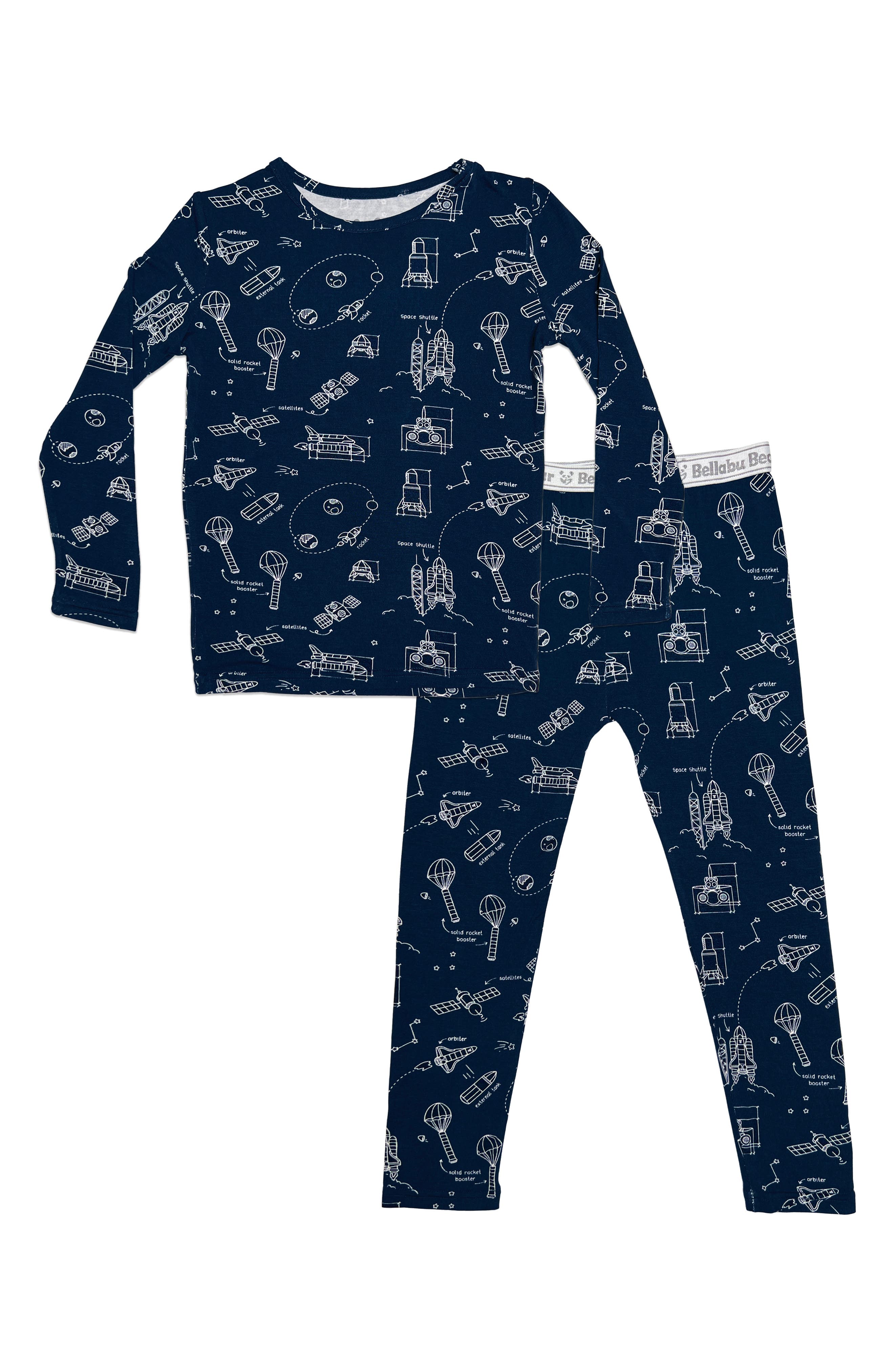 Bellabu Bear Kids' Rockets Fitted TwoPiece Pajamas Nordstrom