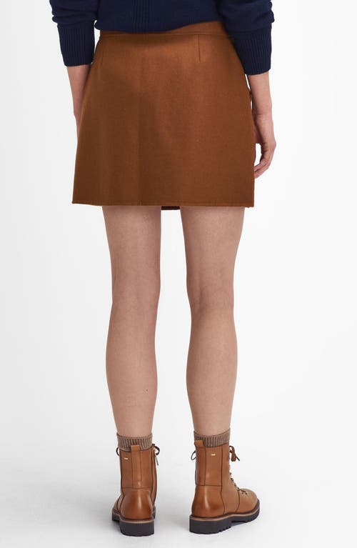 Shop Barbour Reighton Wool Blend Miniskirt In Old Yellow Gold