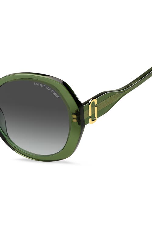 Marc Jacobs Marc 763s Acetate Oval Sunglasses In Green/grey Azure