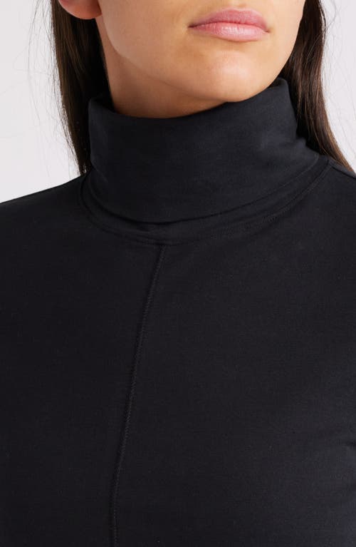 Shop Nation Ltd Astrid Turtleneck Long Sleeve Dress In Jet Black