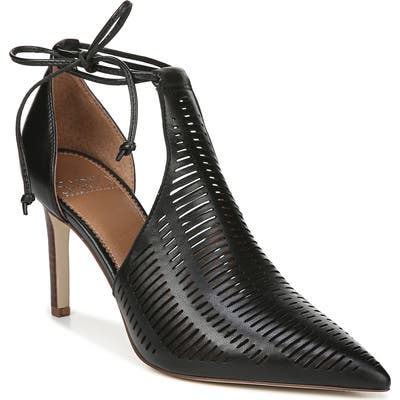 Sarto By Franco Sarto Krista Perforated Ankle Wrap Pump- Black