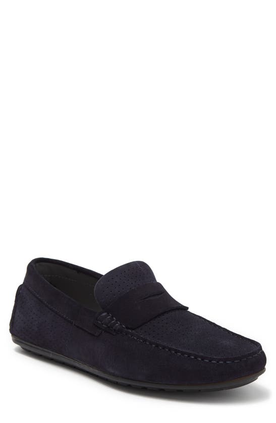 Hugo Boss Dandy Perforated Penny Loafer In Dark Blue | ModeSens