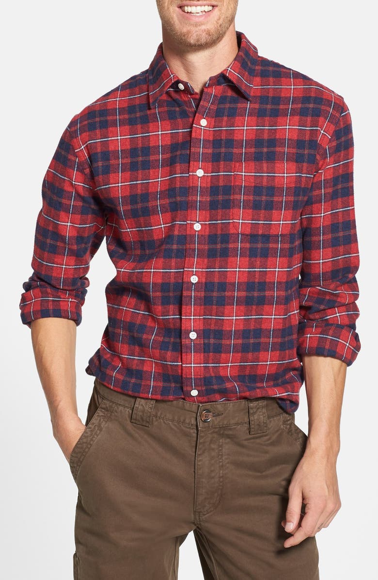 Grayers Trim Fit Brushed Twill Flannel Sport Shirt | Nordstrom