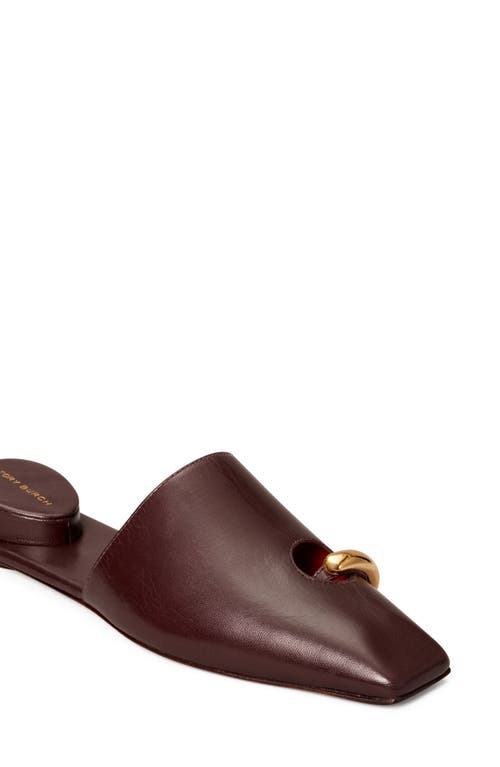 Shop Tory Burch Pierced Mule In Plum/gold