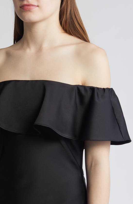 SAM EDELMAN SAM EDELMAN OFF THE SHOULDER A-LINE SATIN MIDI