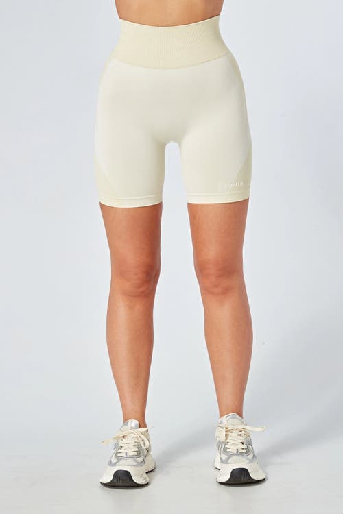 Shop Twill Active Recycled Color Block Body Fit Bike Shorts In Stone