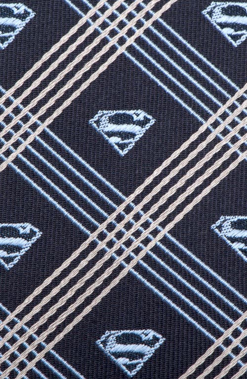 Shop Cufflinks, Inc . Superman Shield Silk Tie In Grey/navy