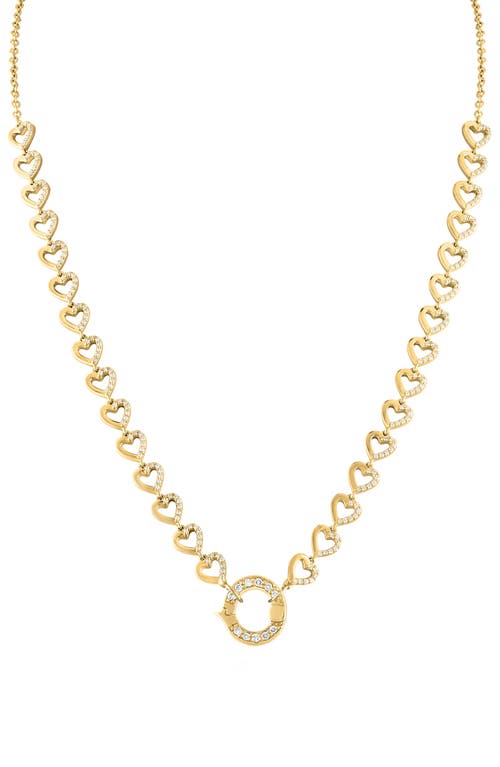 Tiny Diamond Heart Necklace in Yellow Gold/Diamond