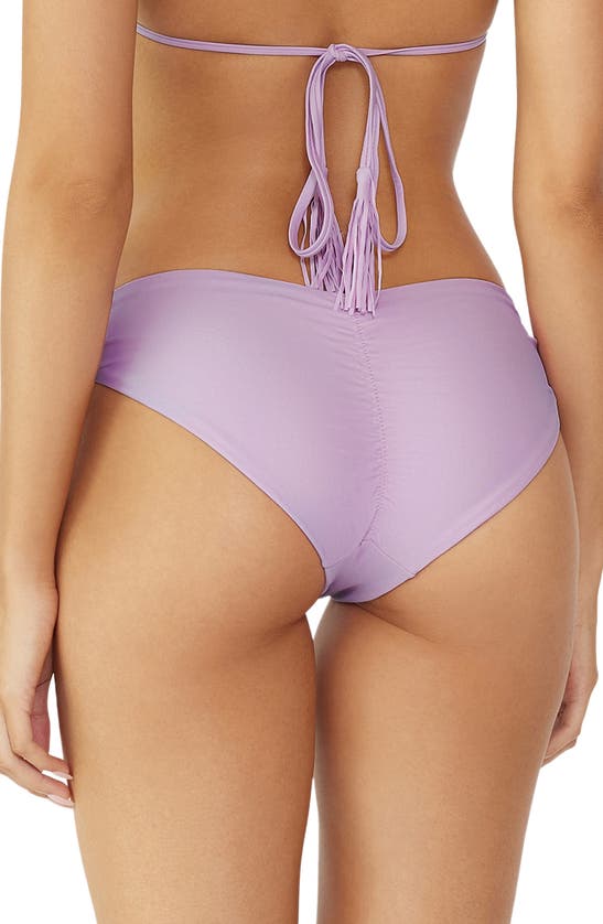 Shop Pq Swim Ruched Bikini Bottoms In Violet