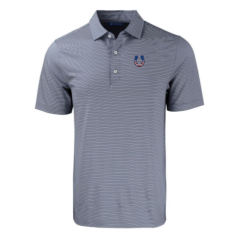 Shop Cutter & Buck Navy Indianapolis Colts  Americana Forge Eco Double Stripe Stretch Recycled Polo