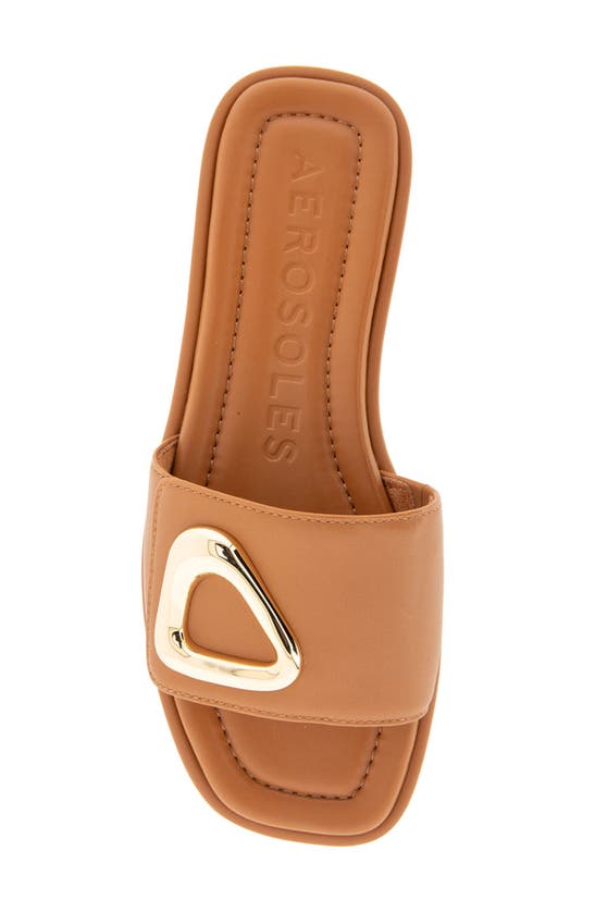 Shop Aerosoles Blaire Buckle Slide Sandal In Tan Leather