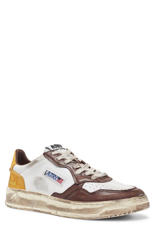 AUTRY Medalist Super Low Sneaker White/Brown/Honey at Nordstrom,