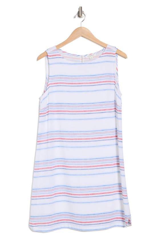 Shop Beachlunchlounge Linen & Cotton Striped Tank Shift Dress In Camden