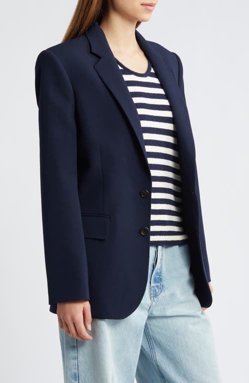 Shop Frame Everyday Twill Blazer In Navy