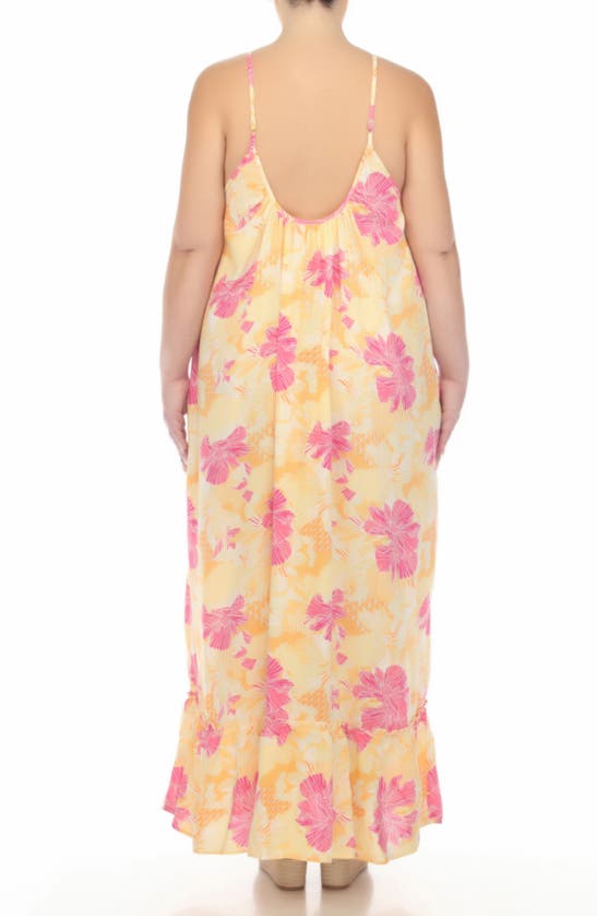 Boho Me Scoop Neck Spaghetti Strap Floral Print Maxi Dress In Patch Mango