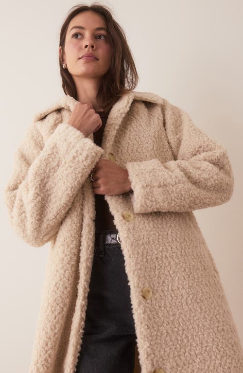 Marine Layer Faux Shearling Coat In Cream