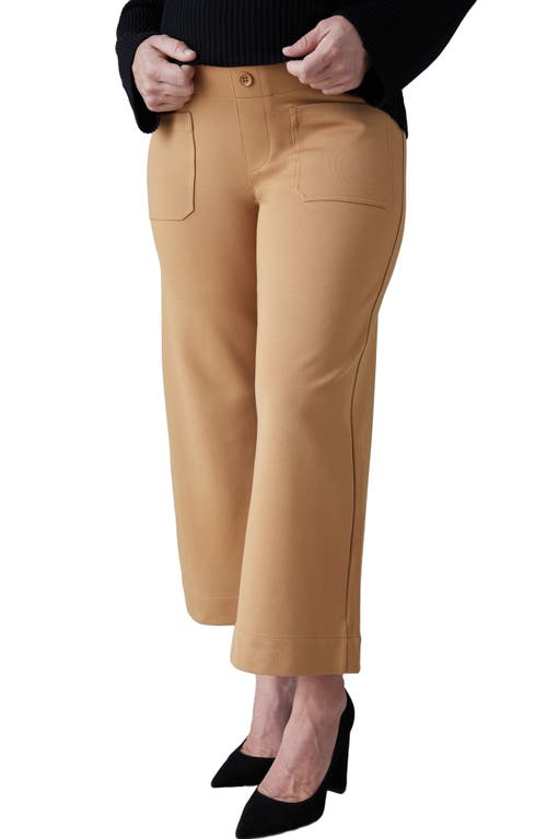 ® Ingrid & Isabel Crop Wide Leg Maternity Pants in Cappuccino