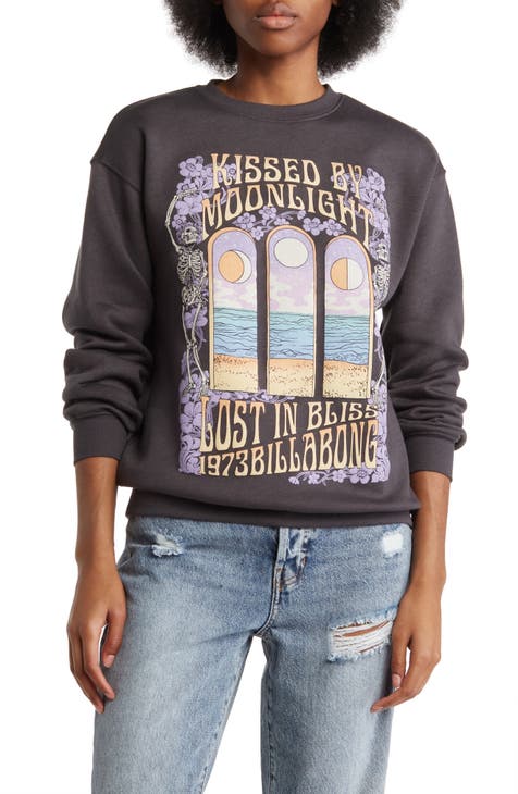 Kissed By Moonlight Cotton Blend Graphic Sweatshirt