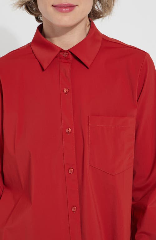 Lyssé Schiffer Button Down In Matte Red In Matte Red