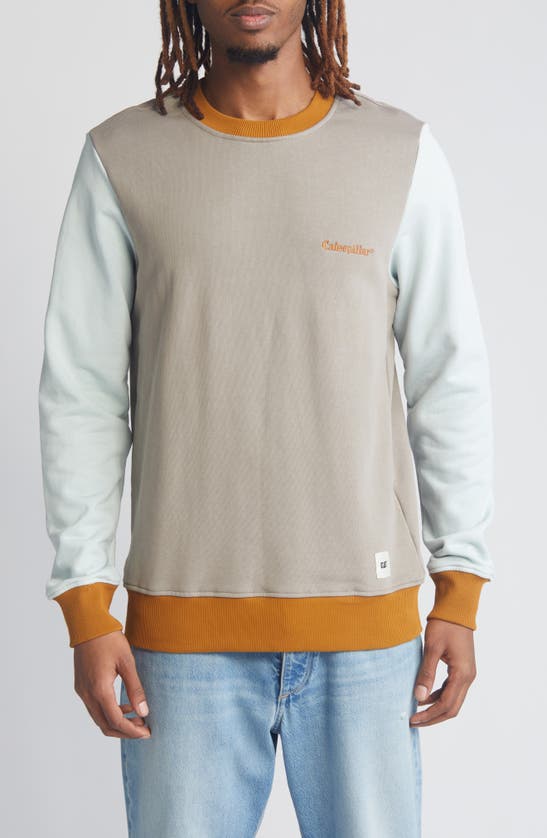 Cat Wwr Colorblock French Terry Sweatshirt In Grey Multi