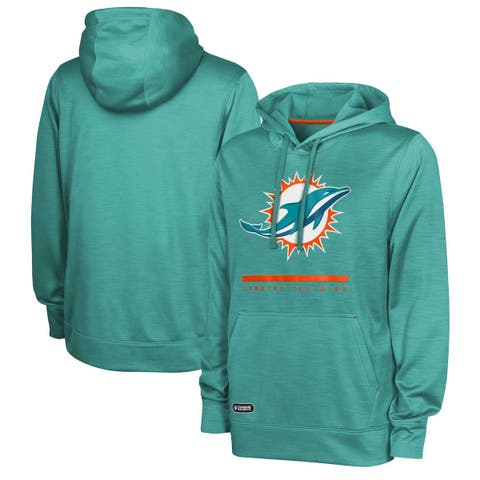 Miami Dolphins New Era Combine Authentic Performance Pullover Hoodie-Aqua