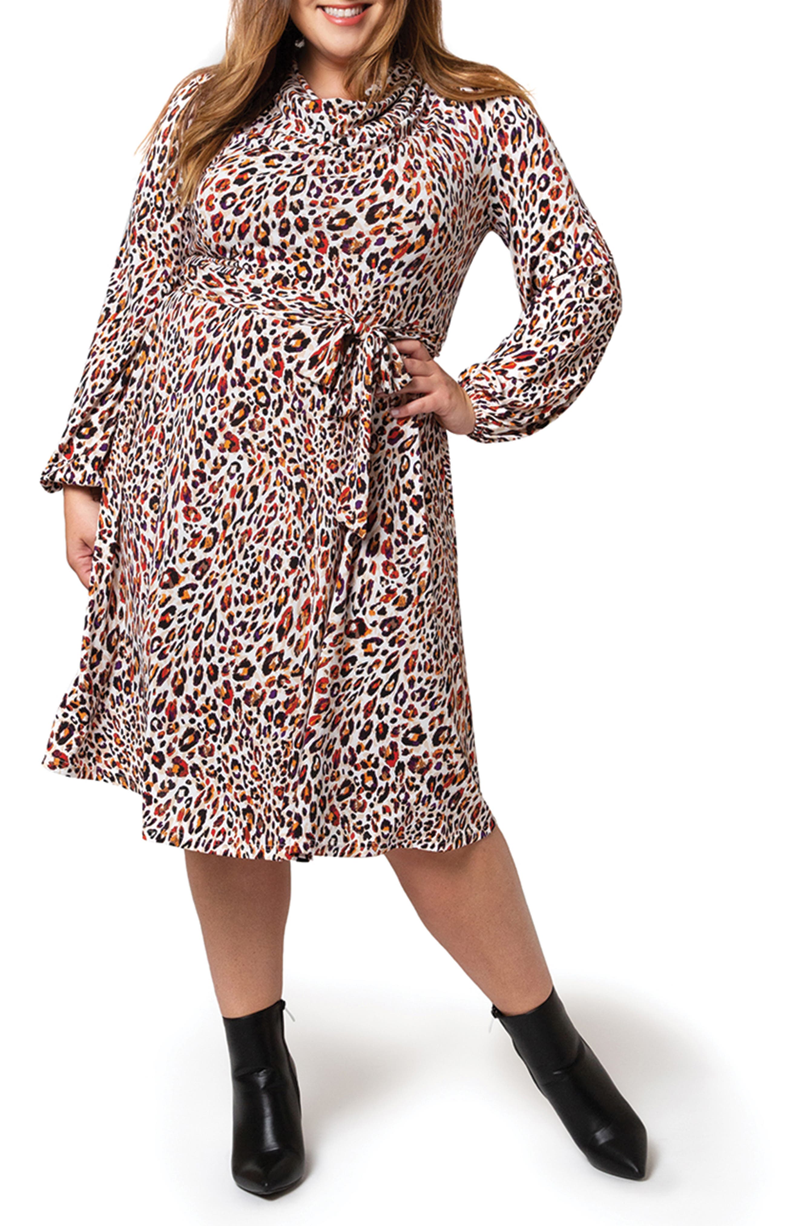Leota Mallory Tie Waist Long Sleeve Dress
