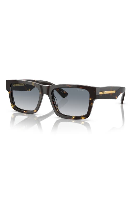 Shop Prada 53mm Rectangular Polarized Sunglasses In Grey Flash
