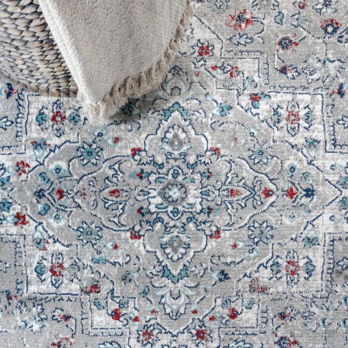 Jonathan Y Modern Persian Vintage Medallion Area Rug In Light Gray/multi