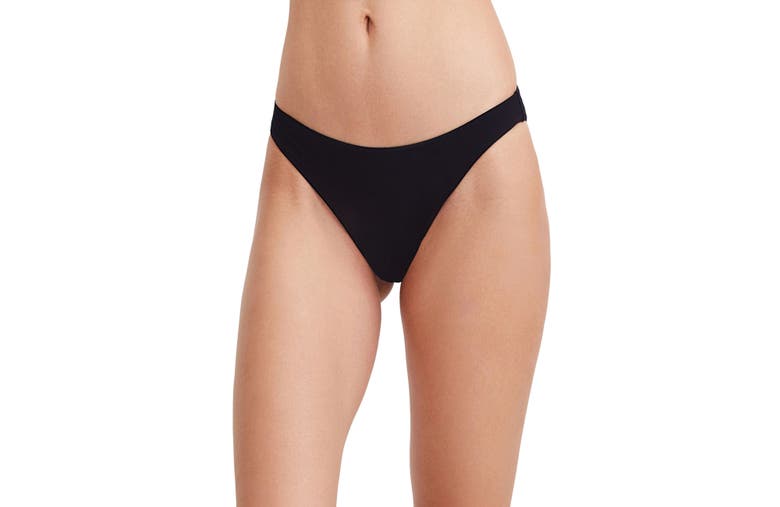 Shop Au Naturel By Gottex Striped Print Mid-rise Swim Bottom In Black