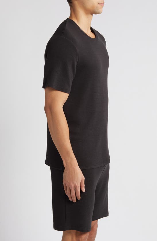 Shop Hugo Boss Ribbed Pajama Top In Black