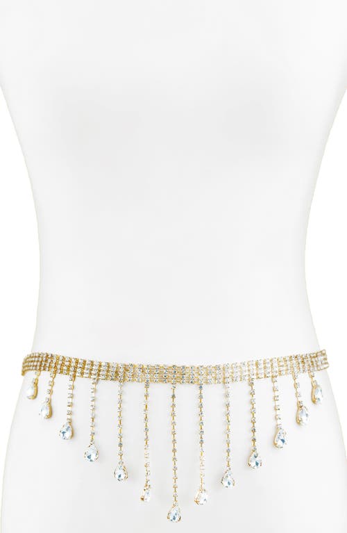 Crystal Drop Belly Chain in Gold