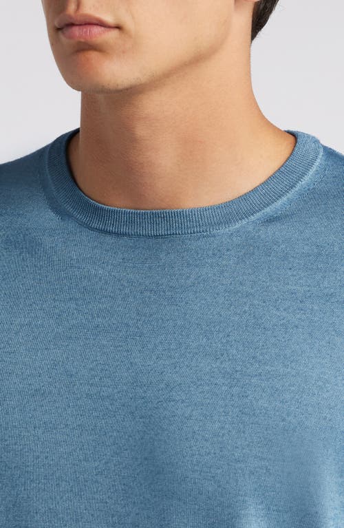 Shop Canali Wool & Silk Crewneck Sweater In Light Blue