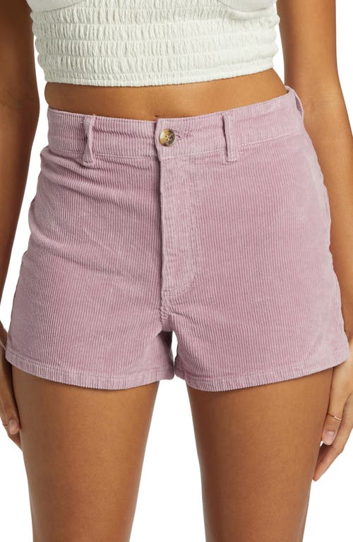 Billabong Free Fall Stretch Cotton Corduroy Shorts In Lilac Fog