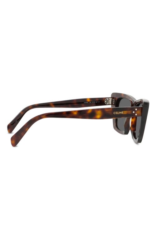 Shop Celine 54mm Cat Eye Sunglasses In Dark Havana/smoke