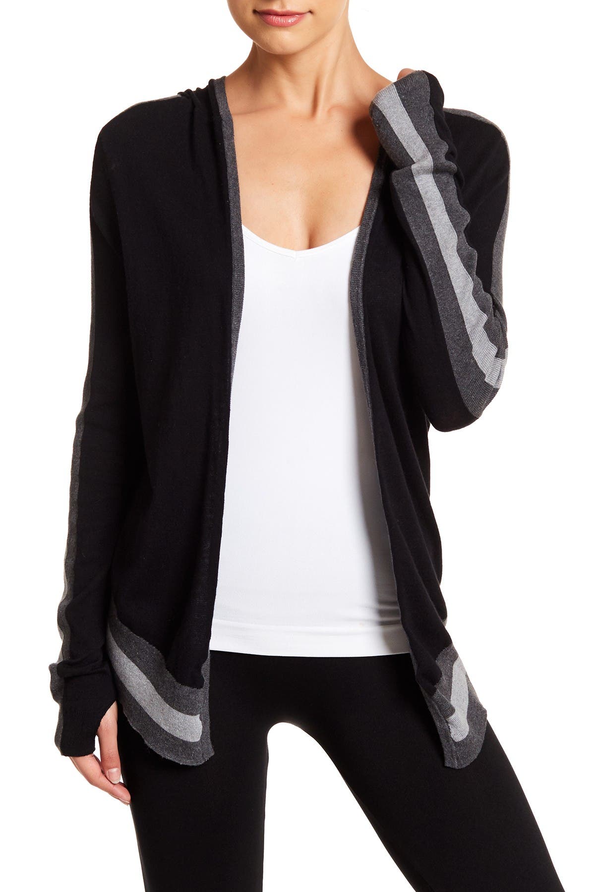 hooded wrap cardigan