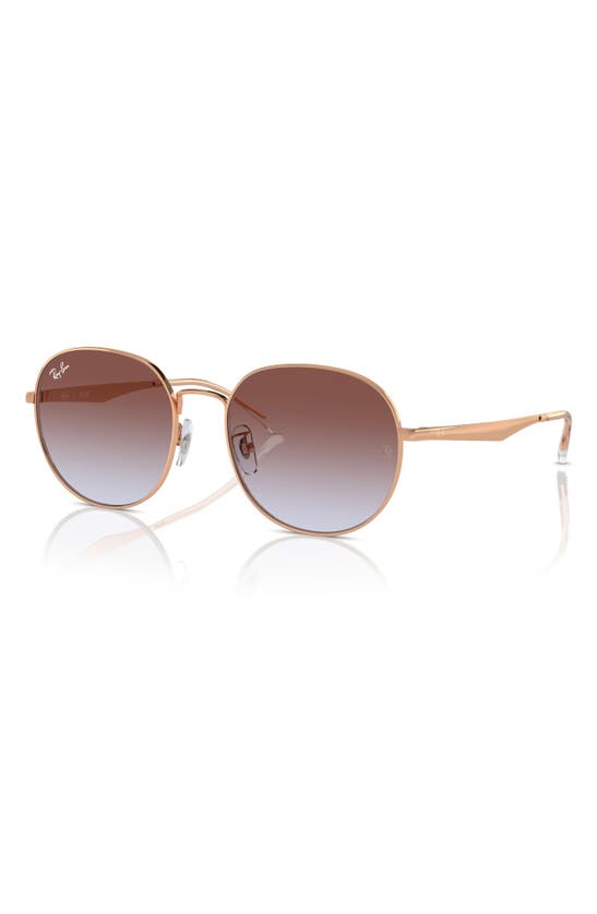 Shop Ray Ban Ray-ban 57mm Phantos Round Sunglasses In Rose Gold