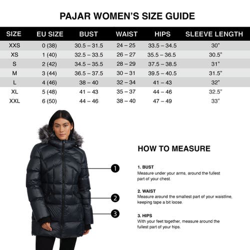 PAJAR PAJAR JANUARY DOWN CHEVRON PUFFER WITH DETACHABLE HOOD FUR 