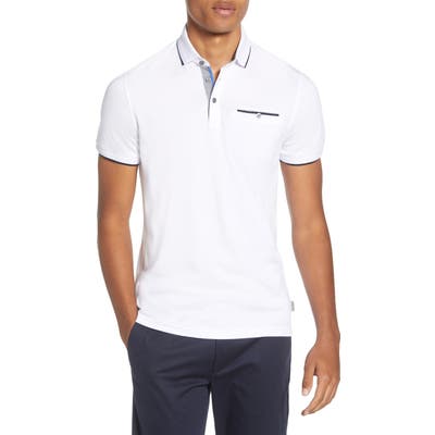 Ted Baker London Derry Slim Fit Polo, White