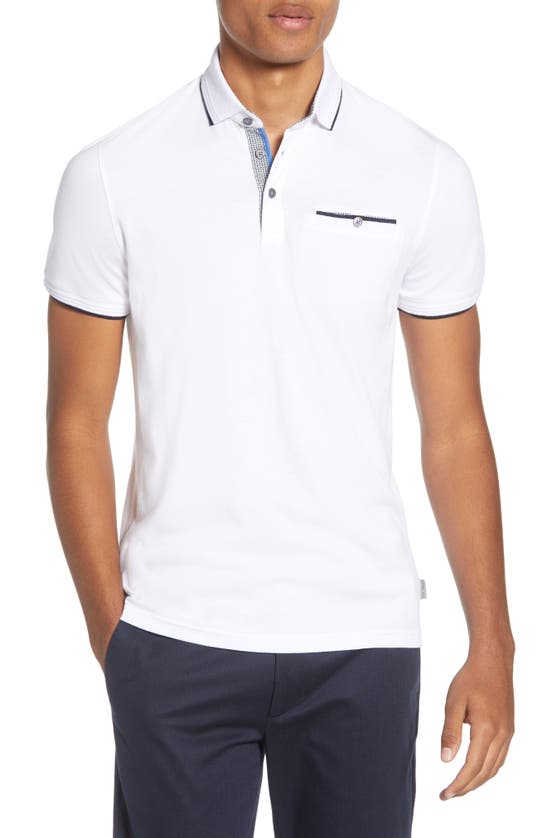 Ted Baker Derry Slim Fit Polo In White