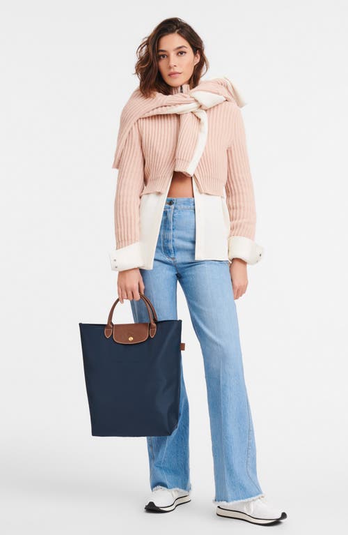 Longchamp Medium Cabas Replay Recycled Canvas Tote In Navy
